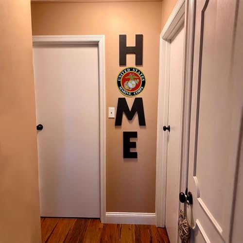 United States Marines Logo Metal Wall Sign - 12 Inch Round Decor