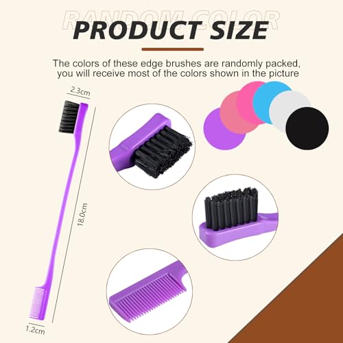 Yaomiao 24-Piece Double-Sided Edge Control Hair Brush and Comb Set