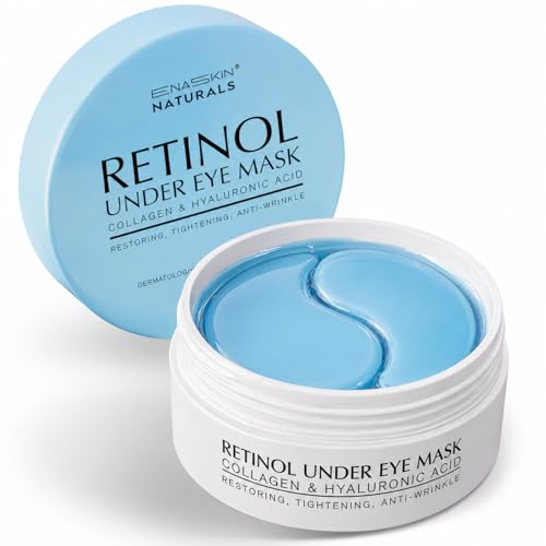 Under Eye Patches for Dark Circles: 30 Pairs Enaskin Naturals Retinol Collagen Eye Gels Mask - Reduce Wrinkles Puffy & Bags - Skin Treatment Pads - Anti Aging Moisturizer For Women (Blue)