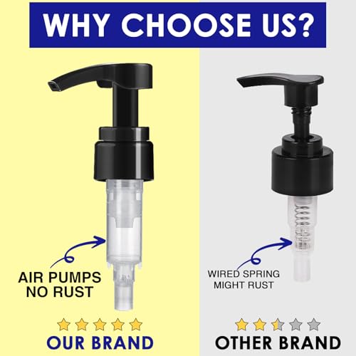 2-Pack Shampoo Pump Dispenser for 33.8 oz Bottles - Black & White
