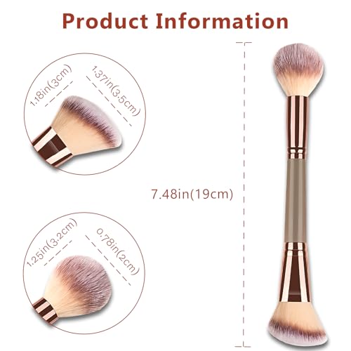 Double-Ended Foundation Makeup Brush for Liquid, Powder & Cream