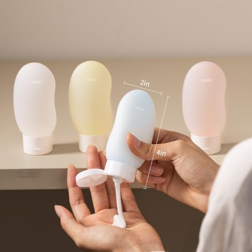 Cryslora TSA Approved Silicone Travel Bottles - 2oz Leak-Proof Set