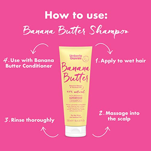 Umberto Giannini Banana Shampoo - Nourishing Superfood for Dry, Frizzy Hair