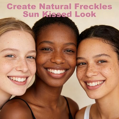 Rotating Freckle Pen & Freckle Stamp Makeup, Natural Lifelike Faux Freckles for Sunkissed Makeup Quick Dry & Long-Lasting, Smudge-Proof & Waterproof Freckle Pen 01#Brown