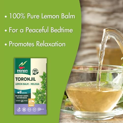 Hanan Lemon Balm Tea - 25 Herbal Teabags for Relaxation