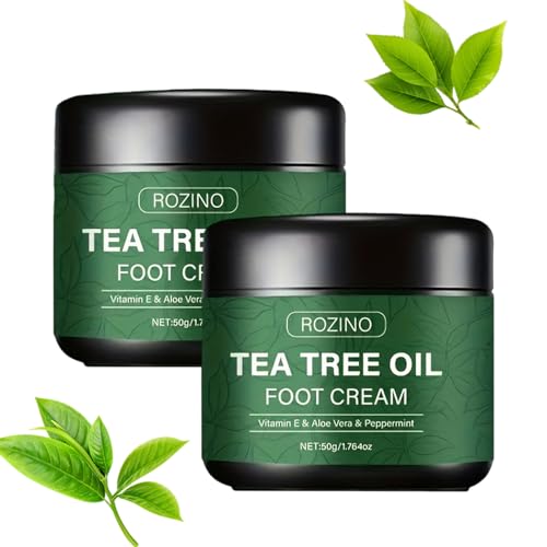 2-Pack Tea Tree Oil Foot Cream for Cracked Heels & Dry Skin - Moisturizing Balm