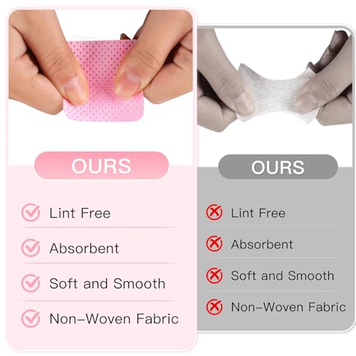 540 Lint-Free Nail Wipes & Pump Bottle for Nail Care