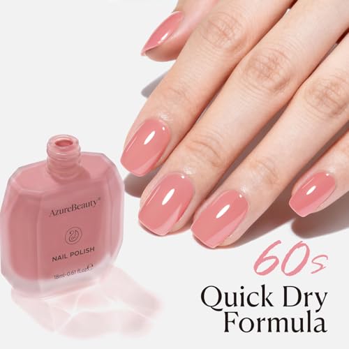 AZUREBEAUTY Jelly Blush Pink Nail Polish 18ml – Fast Drying & Long-lasting