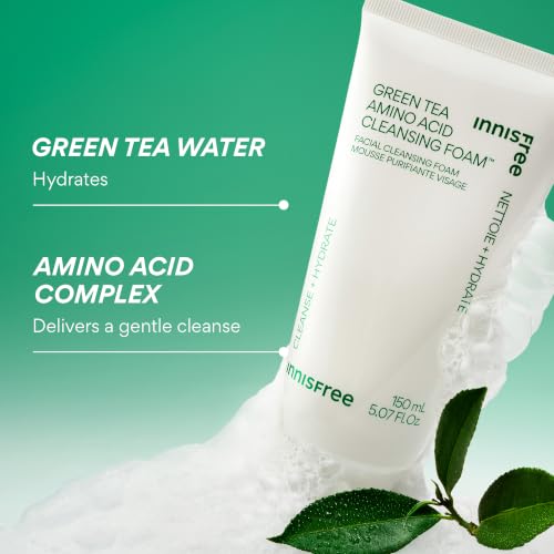 Innisfree Green Tea Amino Acid Cleansing Foam 5.07 oz Sulfate-Free Face Wash