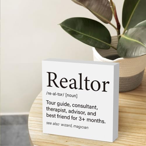 Realtor Definition Sign | Humorous 5x5 Inch Gift for Realtors