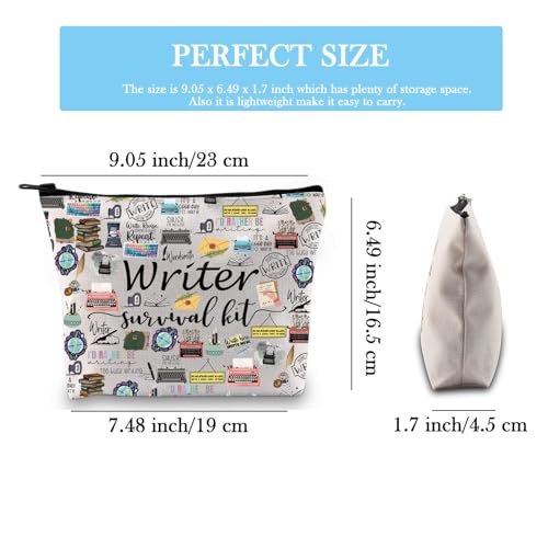 Writer Survival Kit Cosmetic Bag - Durable Canvas Makeup Organizer Pouch