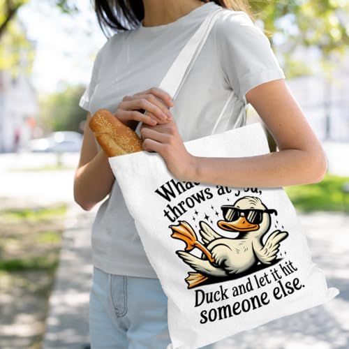Funny Canvas Tote Bag for Animal Lovers - Reusable Grocery & Beach Bag