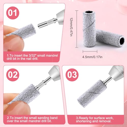 Cellentool 180 Grit Small Nail Drill Bits Set with Zebra Design - 200 Pcs, 3.1mm Mandrel
