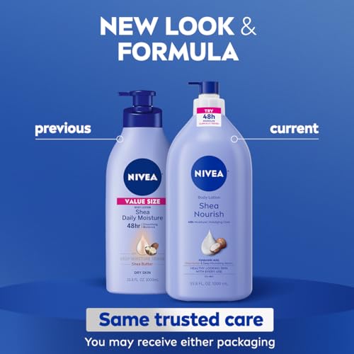 NIVEA Shea Nourish Body Lotion with Shea Butter & Hyaluronic Acid - 33.8 Oz