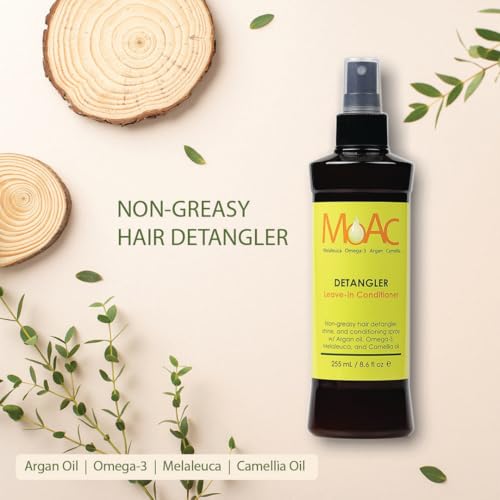 Moac Detangler Spray with Argan and Camellia Oils for Smooth Hair