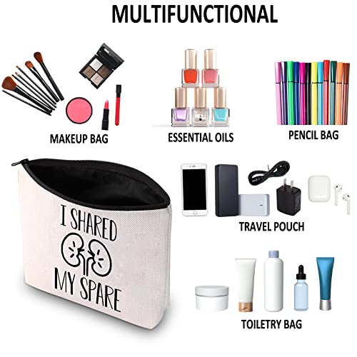 I Shared My Spare Kidney Donor Canvas Makeup Bag - Organ Donation Gift