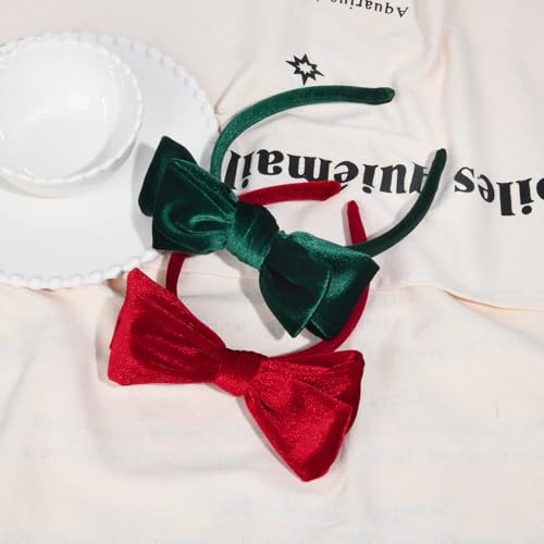 Velvet Bow Headbands for Girls & Toddlers - 2 Pack, Stylish Hair Accessories