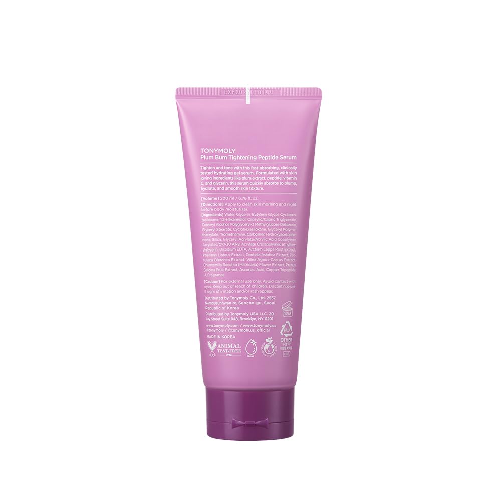Plum Bum Tightening Peptide Serum - Firming & Hydrating Body Serum with Plum Extract, Vitamin C & Glycerin | 6.76 fl oz