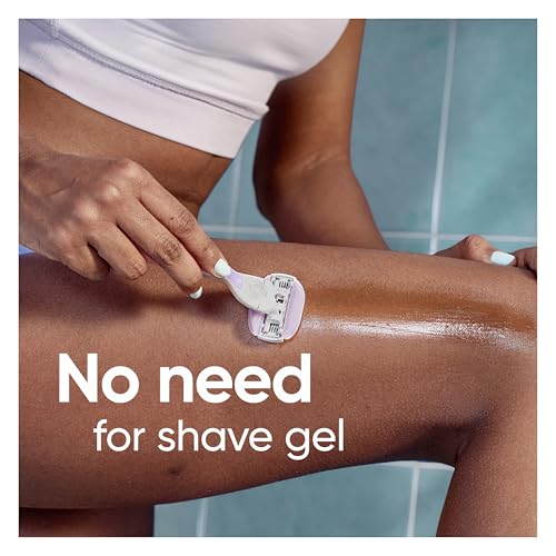 Gillette Venus ComfortGlide Freesia Women's Razor Refill Pack of 4 with 1 White Handle