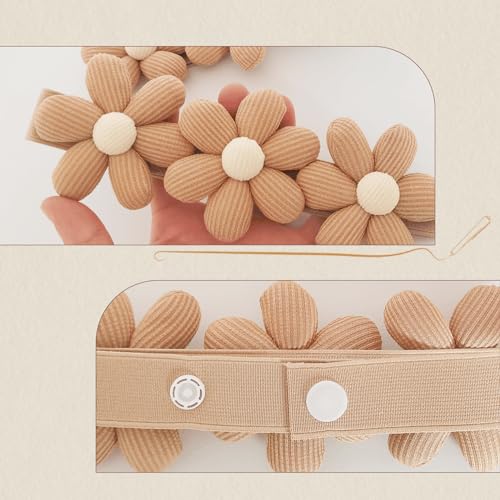 Flower Curtain Tiebacks - 2 Pack Decorative Holdbacks with Buttons