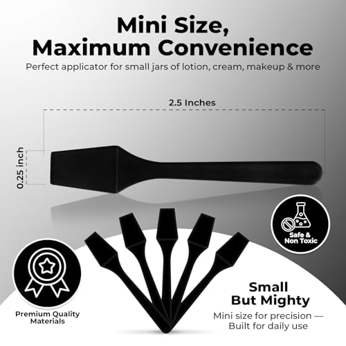 Mini Makeup Spatula, 2.5 Inch, 500 Pack, Black