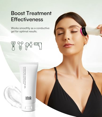 INIA Conductive Gel with Hyaluronic Acid for Skin Care, 3.38 Fl Oz