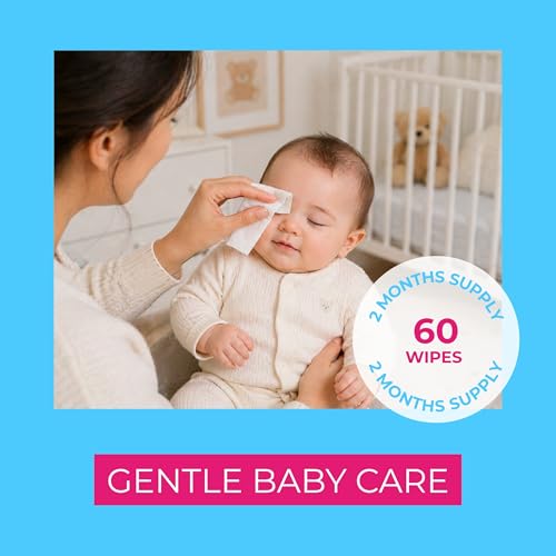 NOVEHA Baby Eye Wipes - Gentle Hypoallergenic Eyelid Cleaner & Lash Scrub