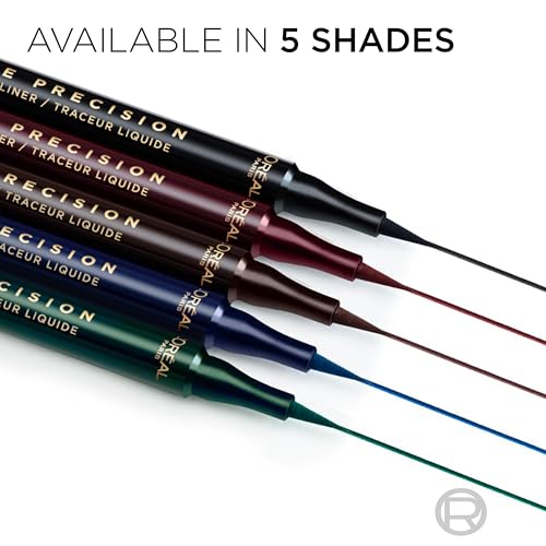 L'Oreal Paris Haute Precision Waterproof Liquid Eyeliner - 28HR Smudge-Proof, 020 Brown Leather
