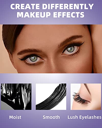 5 Color Waterproof Mascara Kit - Black, Brown, White, Blue, Purple