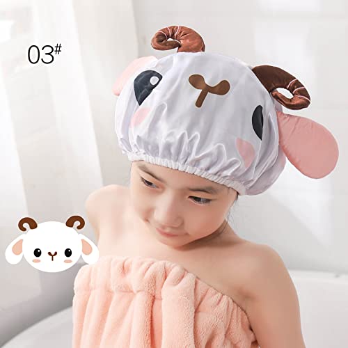 Foyadi Reusable Waterproof Shower Cap for Kids and Adults - Animal Design