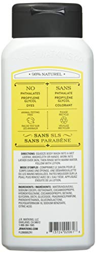 J.R. Watkins Lemon Cream Daily Moisturizing Body Wash, 18 Fl Oz