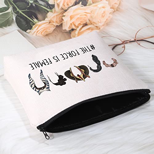 The Force Is Female Canvas Makeup Bag - Durable Travel Cosmetic Organizer