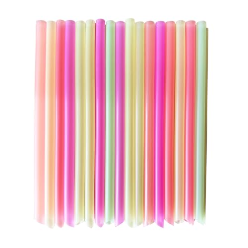 YAOSHENG Jumbo Multicolor Drinking Straws – 100 Count, 9.06" Long
