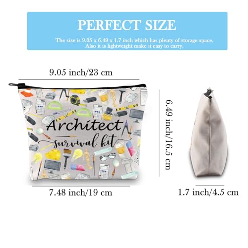 Architect Survival Kit Makeup Bag - Durable Canvas Cosmetic Pouch