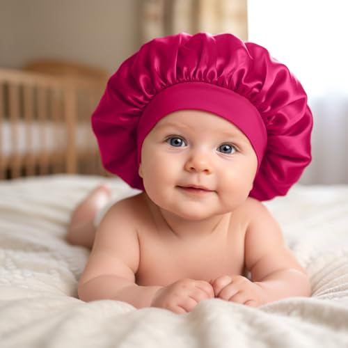 3-Pack Satin Bonnets for Kids - Soft Sleep Caps for Girls & Boys