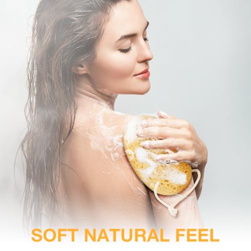 Flintronic Large Bath Sponge Set - Exfoliating Shower Sponges for Sensitive Skin