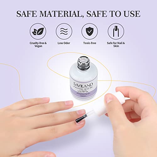 SAVILAND UV Nail Glue Kit with Foldable UV Lamp for DIY Gel Extensions & Manicure Art