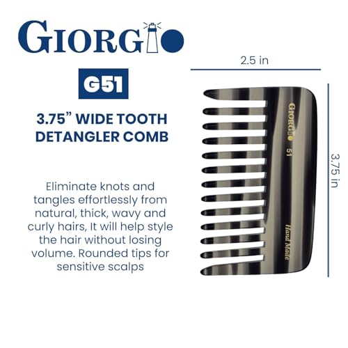 Giorgio G51 Graphite Wide Tooth Comb 3 Pack for Curly Hair