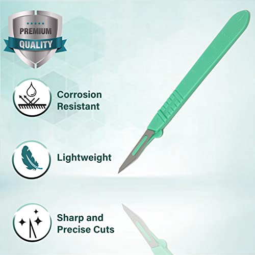 Disposable #11 Scalpel with Plastic Handle, Sterile Carbon Steel Blades — Podiatry/Foot Care, Box of 10