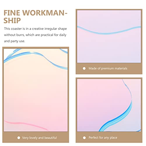 Garneck Acrylic Irregular Coasters - Set of 2 Unique Drink Pads