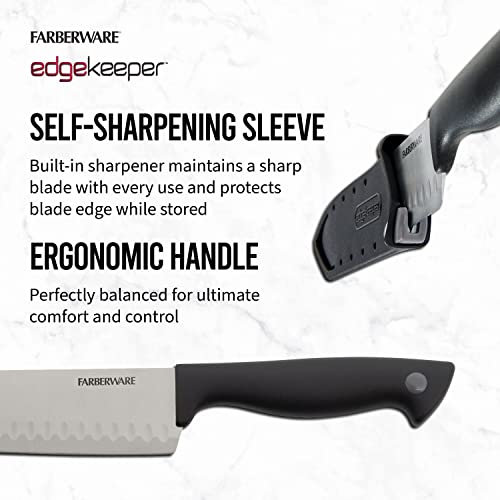 Farberware 5-Inch Santoku Knife with Self-Sharpening Blade Cover