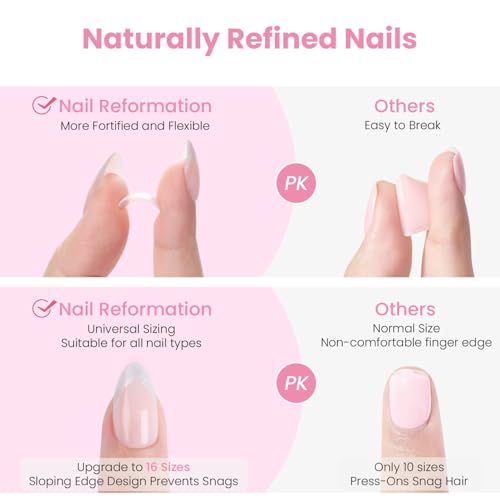Nail Reformation Tropic Tide Press-On Nails - Medium Almond, 30 Piece Kit