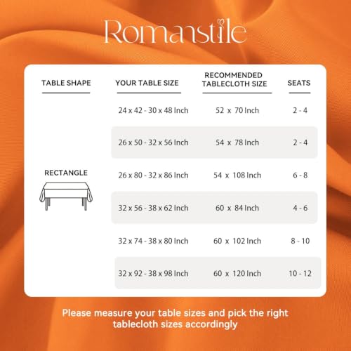 Romanstile Waterproof Halloween Tablecloth - 60x84 inch Orange