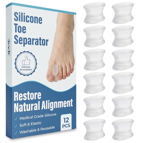 12 Pack Aloe Infused Gel Toe Separators for Bunion Relief