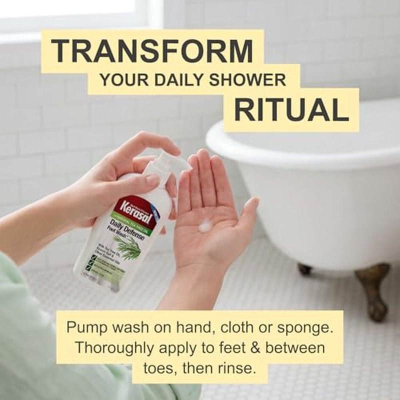 Kerasal Daily Defense Foot Wash Daily Cleanser for Feet, 12 Ounce (Packaging May Vary)