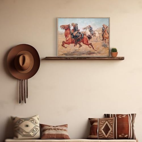Vintage Western Cowboy Wall Art Set - Rustic Canvas Prints