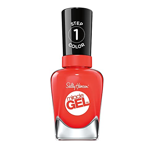 Sally Hansen Miracle Gel Nail Polish World Wide Red 409 – Chip-Resistant Gel-Like Finish