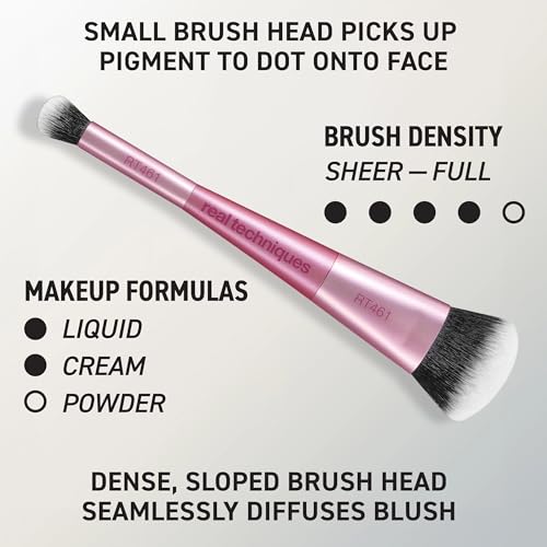Real Techniques Cheeky Trio Makeup Brush Set with Powder, Blush & Bronzer Brushes
