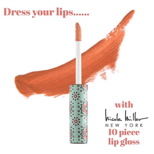 Nicole Miller Lip Gloss Collection - 10 Shimmery Shades Set