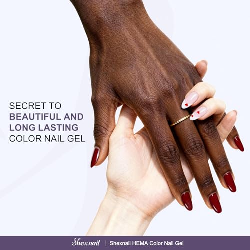 ShexNAIL Burgundy HEMA-Free Gel Nail Polish 15ml UV/LED Cure - Long-Lasting